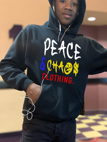 Herren Kapuzenpullover mit auffälligem Schriftzug und praktischen Taschen Drune