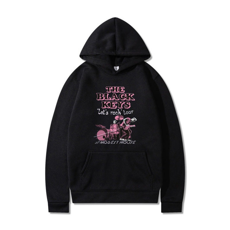 Damen Kapuzenpullover mit kreativem Rockband-Design und komfortabler Passform Drune