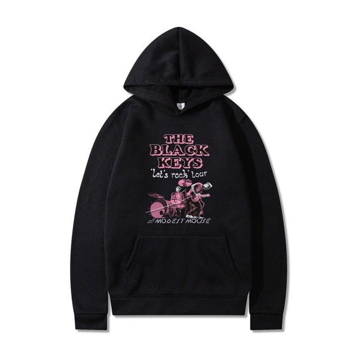 Damen Kapuzenpullover mit kreativem Rockband-Design und komfortabler Passform Drune