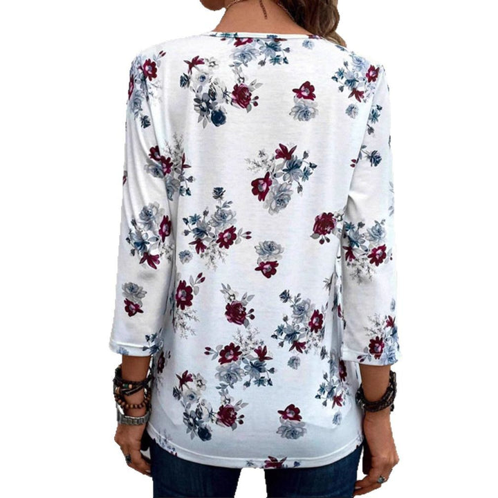 Damen Bluse mit floralem Print und Knopfdetails Drune