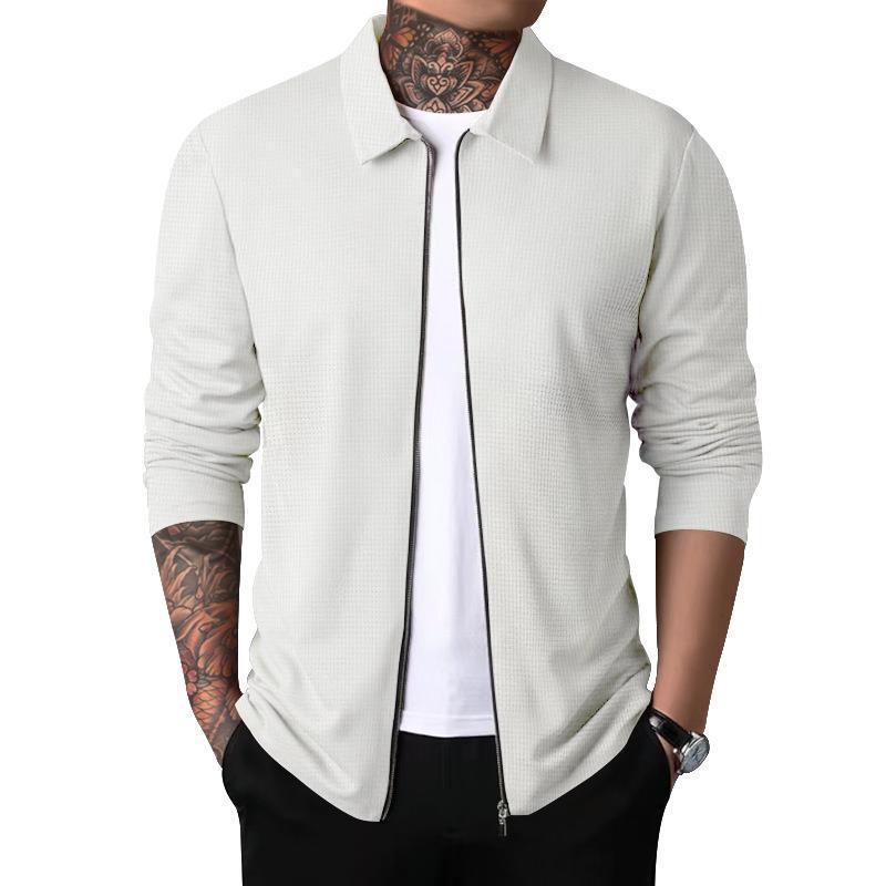 Herren leichte Strickjacke mit modernem Reißverschluss und strukturiertem Design Drune