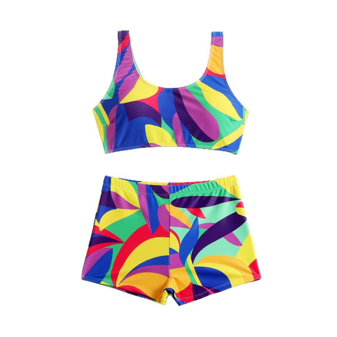 Damen Sportliches Bikini-Set mit farbenfrohen Grafiken Drune