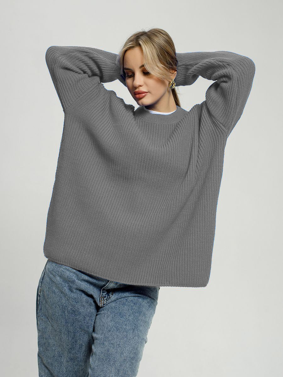 Damen Grober Strickpullover Drune