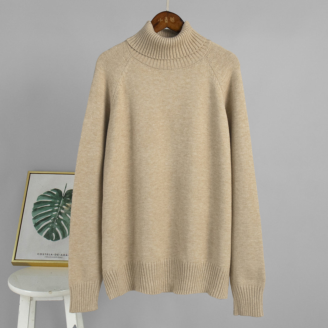 Damen Strickpullover mit hochgestocktem Kragen und lässigem Schnitt Drune
