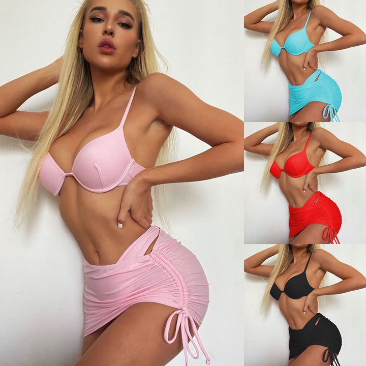 Damen Bikini-Set mit verstellbaren Trägern und raffinierten Rüschen Drune