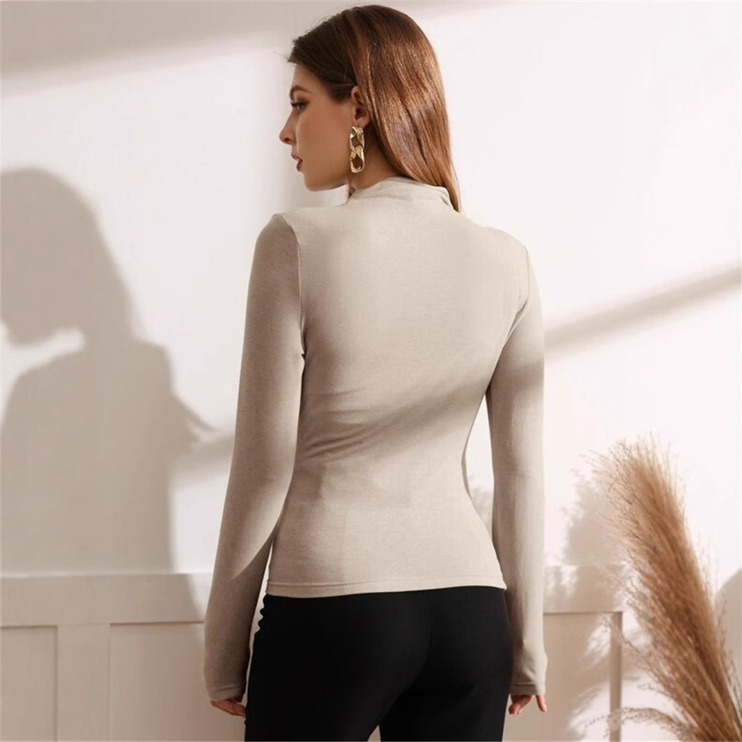 Damen Langarm-Shirt mit elegantem Wickeldesign Drune