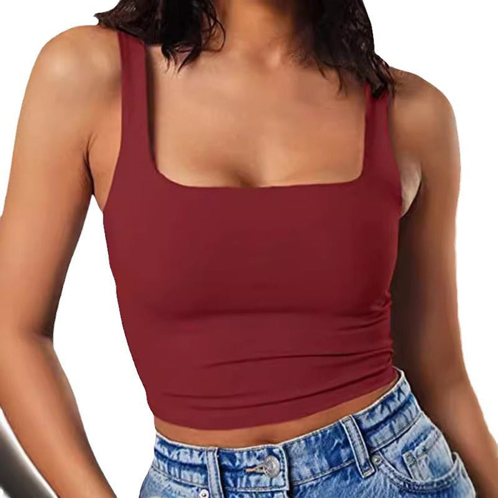 Damen Crop-Top mit quadratischem Ausschnitt und schmalem Schnitt Drune