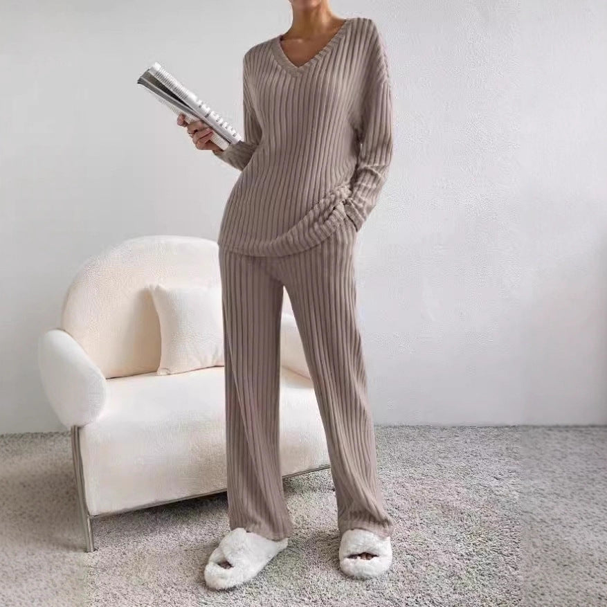 Damen kuscheliges Strick-Loungewear-Set Drune