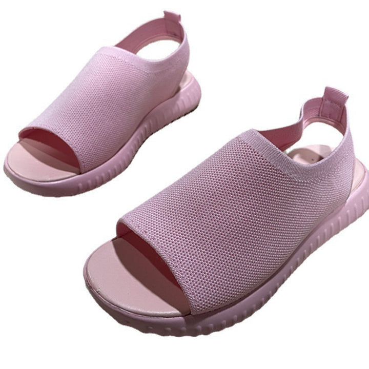 Damen nan atmungsaktive Netzstoff-Sandalen mit offener Zehenpartie und flexibler Fersenlasche Drune