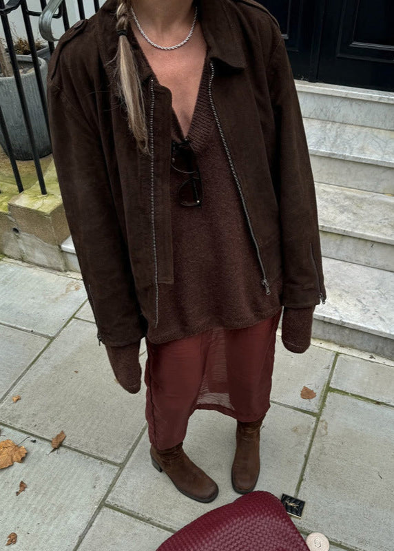 Drune | Touch Cropped Wildlederjacke