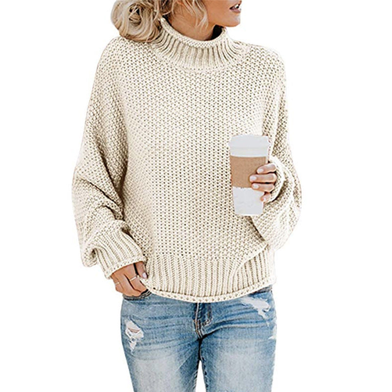Damen nan grobstrick Rollkragenpullover mit Oversize-Schnitt und Blockstreifen-Optik Drune