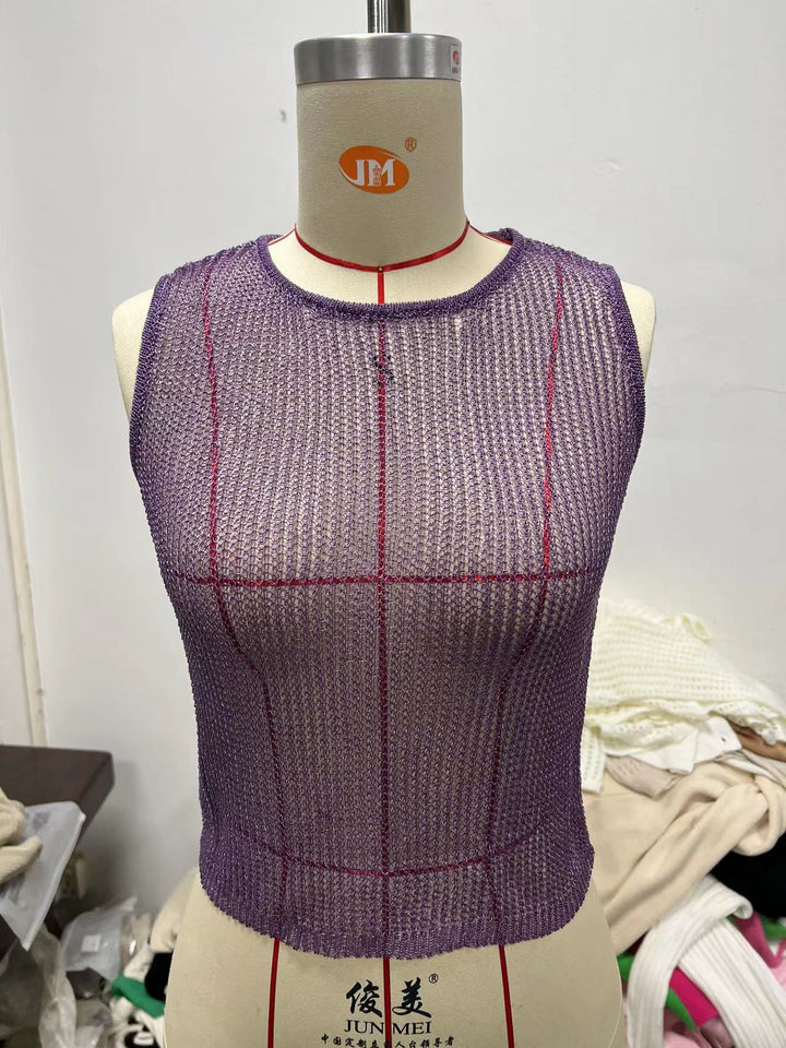 Damen glitzerndes Stricktop mit gerafftem Minirock Drune