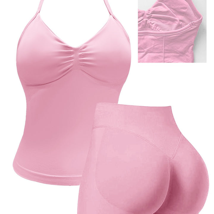 Damen Sportoberteil mit push-up Effekt und figurformenden Shorts Drune