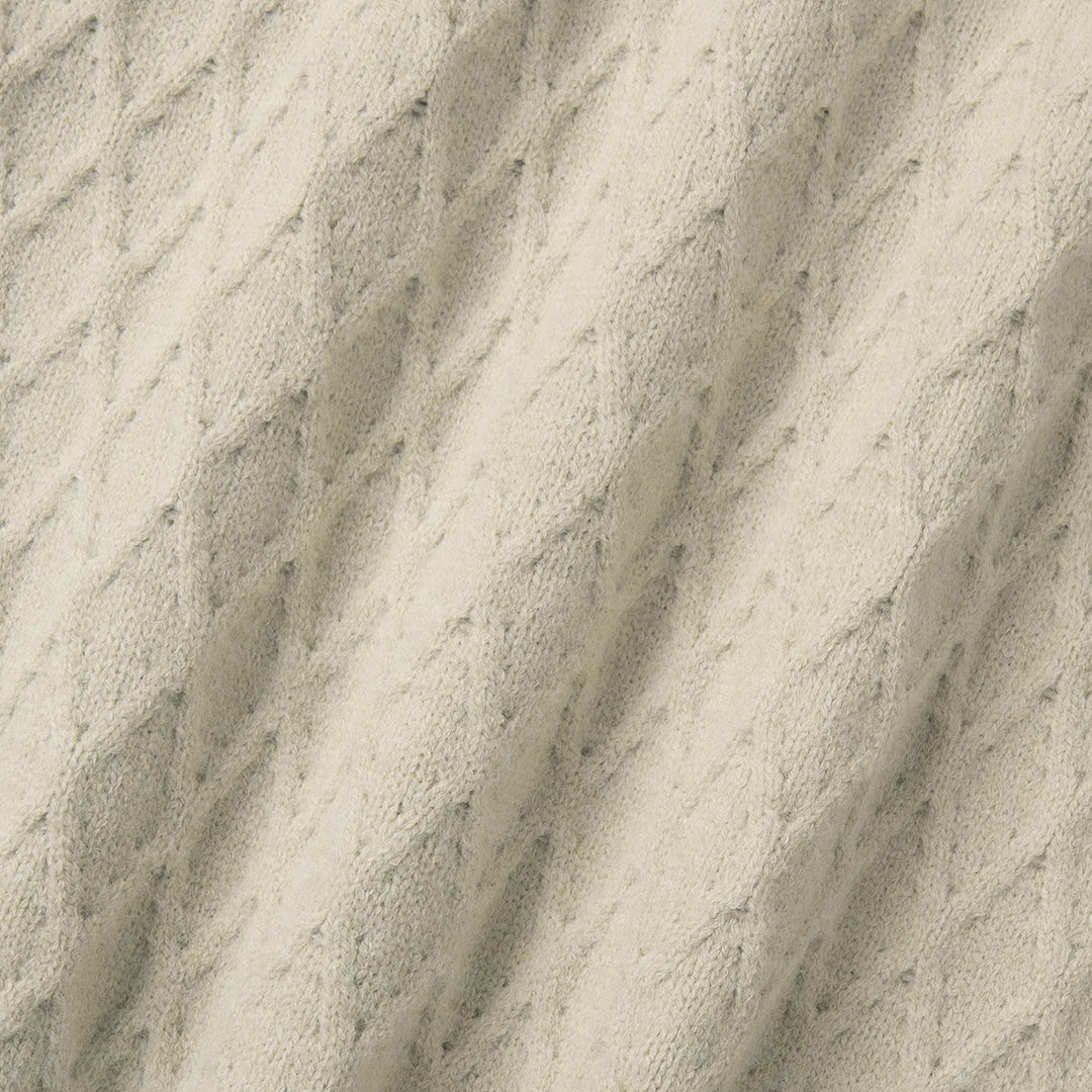 Damen Gemusterter Pullover mit hohem Kragen und Reißverschluss Drune