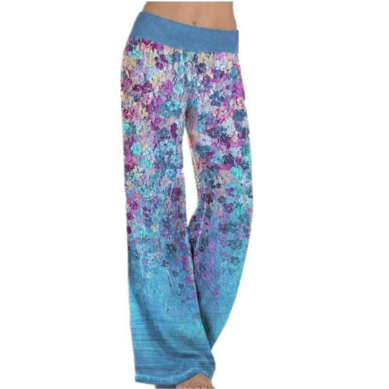 Damen Weitgeschnittene Blumenmuster-Hose Drune