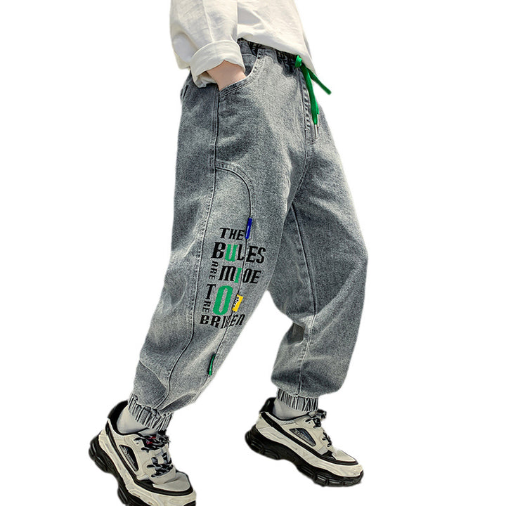 Damen bequeme Freizeithose mit kreativem Druck Drune