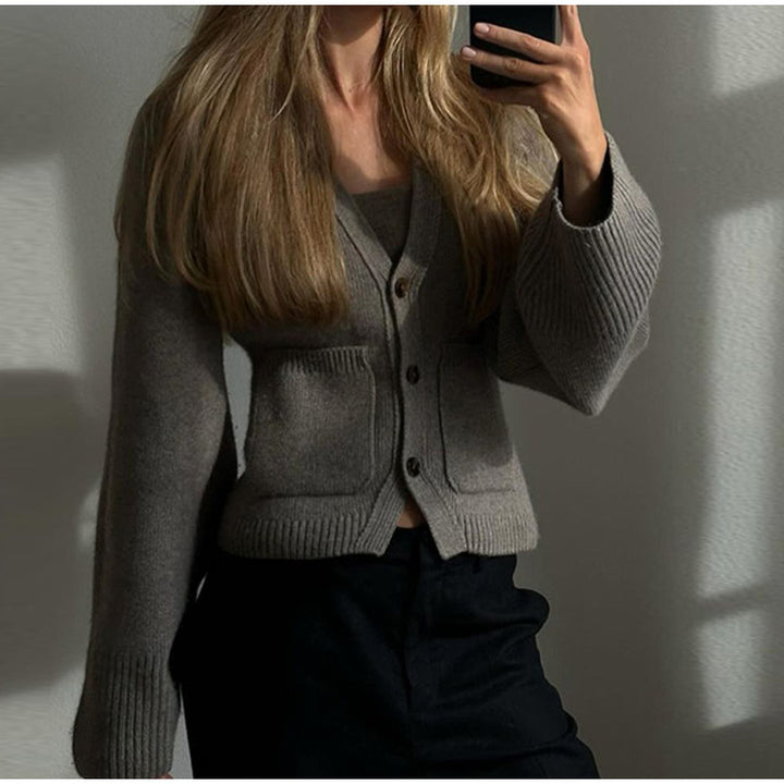 Damen Lässiger Strickcardigan mit schicker Knopfleiste und praktischen Taschen Drune