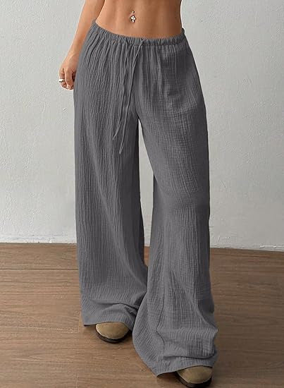 Damen weite, luftige Sommerhose mit Kordelzug Drune