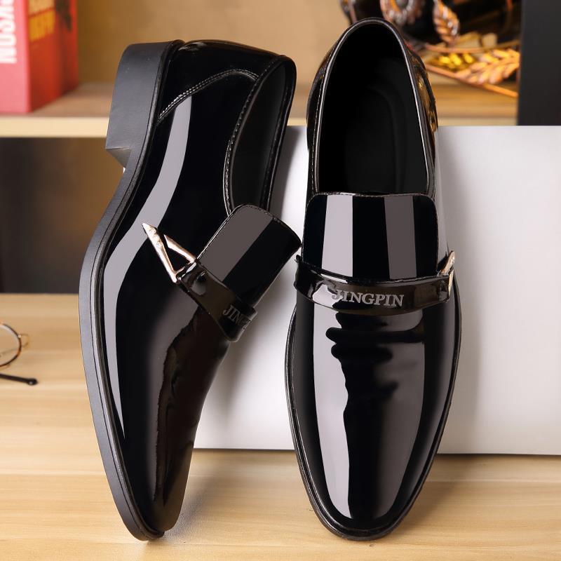 Herren Elegante Patentleder Slipper Drune