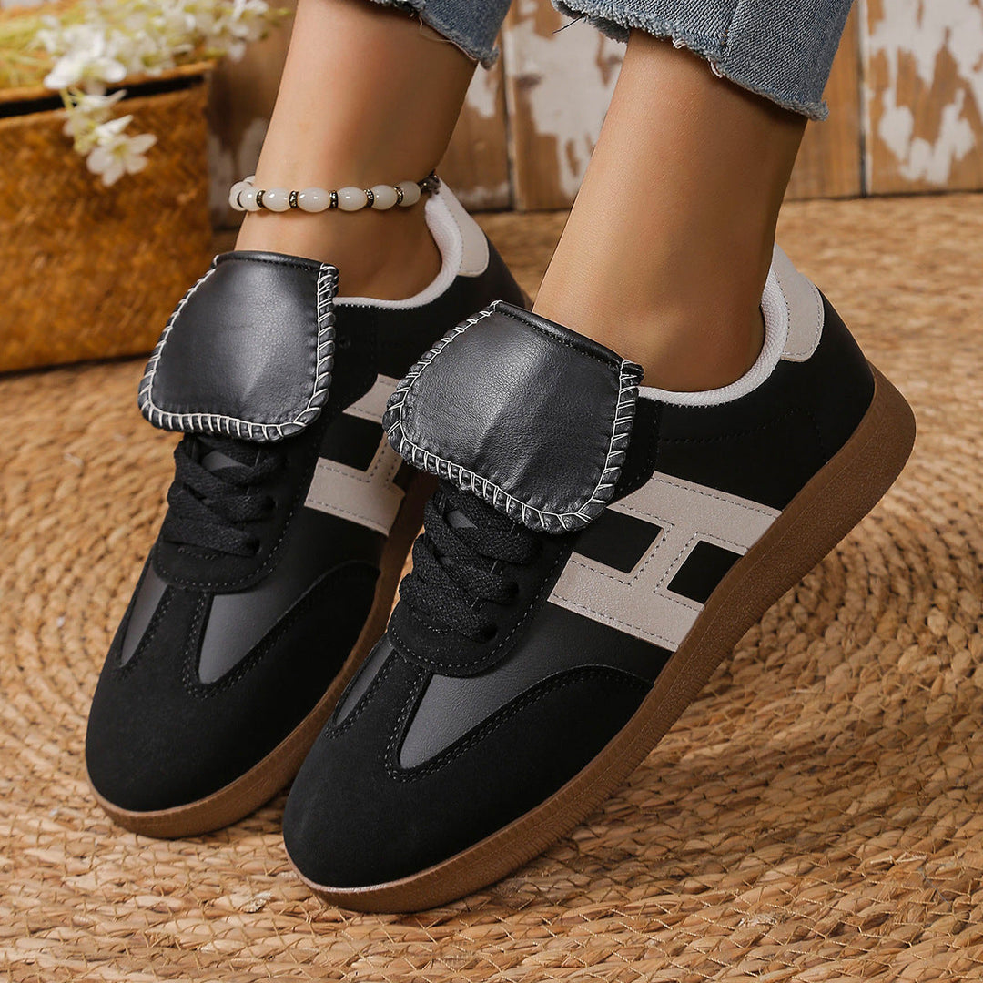 Damen Modische Sneakers mit eleganter Klappenakzent und rutschfester Sohle Drune