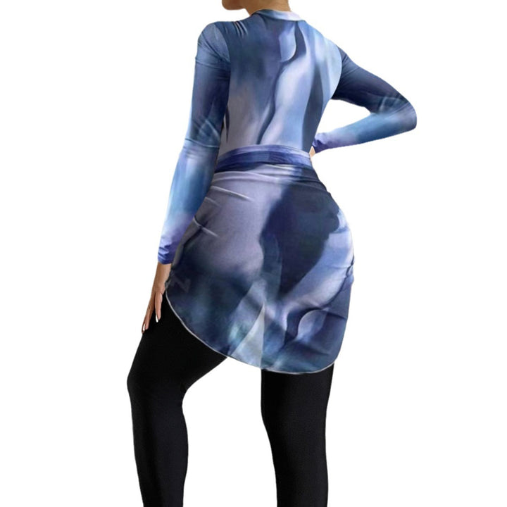 Damen Sportlicher One-Piece Surfanzug mit Wickelrock Drune