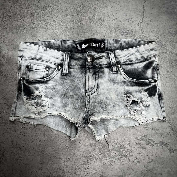 Damen trendige Destroyed Denim-Shorts Drune