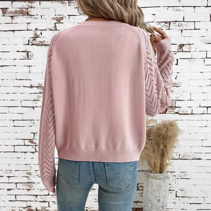 Damen feingestrickte Cardigan mit dekorativem Wellenmuster und Knopfleiste Drune