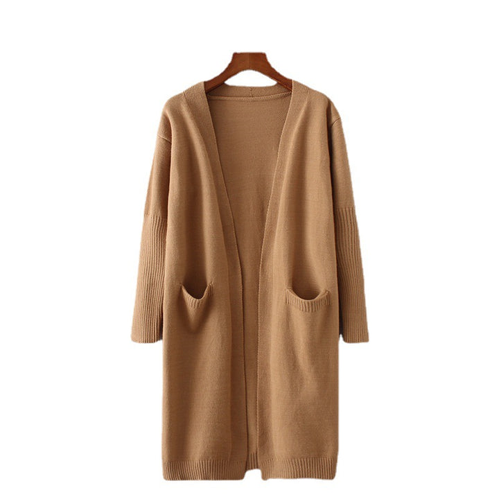 Damen Lange Strickjacke mit tiefen Taschen und offenem Schnitt Drune