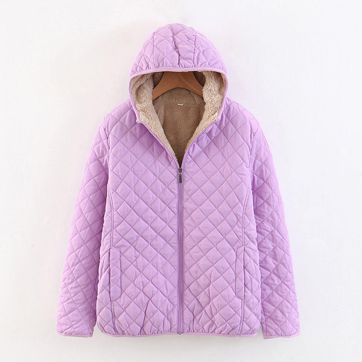 Damen gesteppte Winterjacke mit kuscheligem Innenfutter und Kapuze Drune