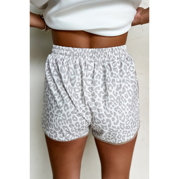 Damen Freizeit-Shorts mit modischem Leopardenmuster und elastischem Bund Drune
