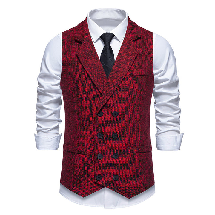 Herren elegante Weste im klassischen Fischgrätmuster Drune 1758204622