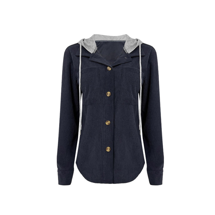 Damen Sportlich-elegante Hemdjacke mit Kapuze und praktischen Taschen Drune