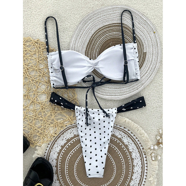 Damen Bikini-Set mit elastischem Stoff und Polka-Dots Drune