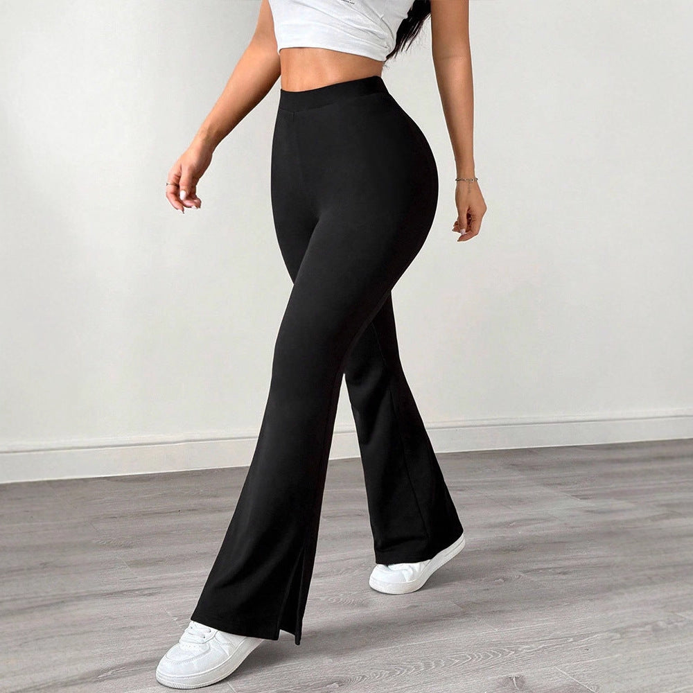 Damen elegante Flared-Hose aus flexibler Mikrofaser Drune
