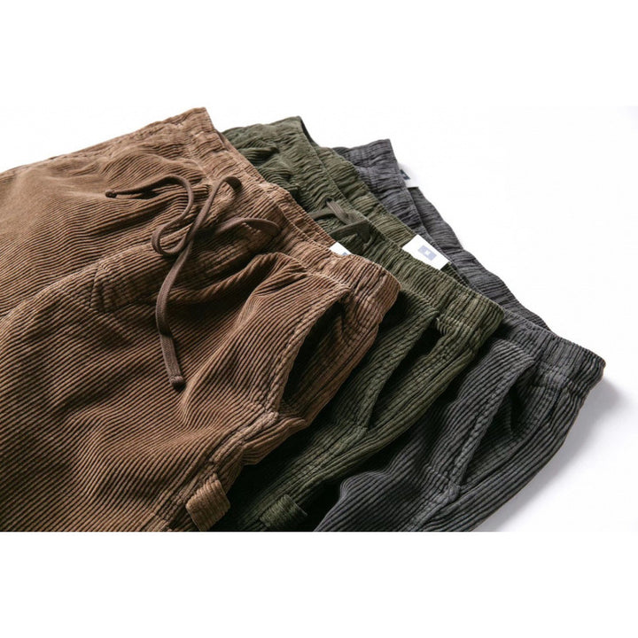 Herren lässige Cord-Hose mit verstellbarem Bund und praktischen Seitentaschen Drune