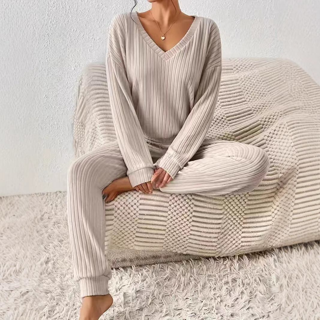Damen Loungewear Set aus Rippstrick Drune