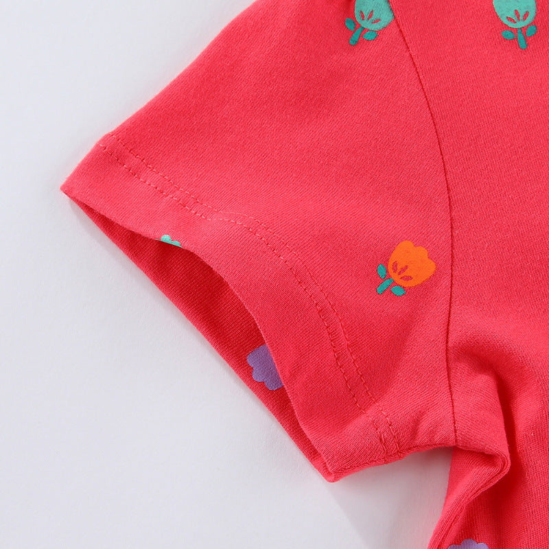 Mädchen Freizeitkleid mit bunten Dinosaurier-Applikationen Drune