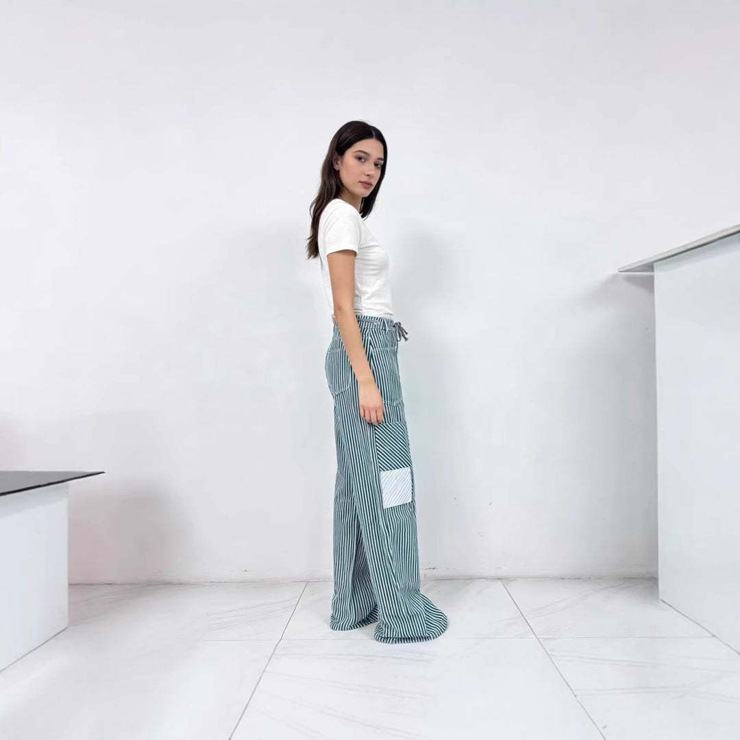 Damen weite Cargo-Hose mit praktischen Taschen und einzigartigem Design Drune