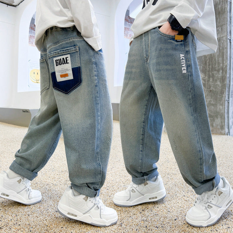 Herren modische Baggy-Jeans mit einzigartigen Taschen Drune