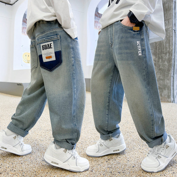 Herren modische Baggy-Jeans mit einzigartigen Taschen Drune