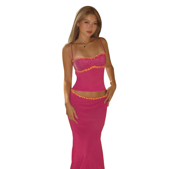 Damen elegantes Maxikleid mit raffinierten Spitzendetails Drune