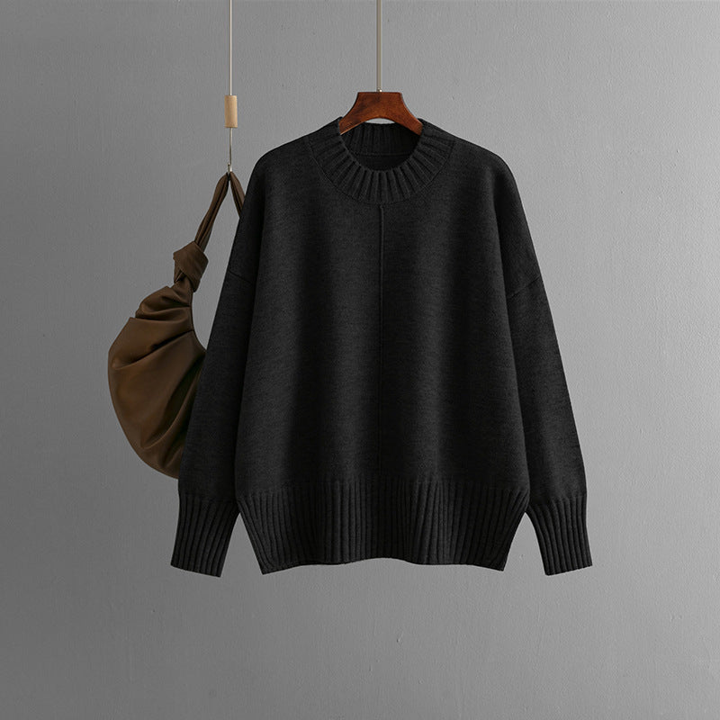 Damen Oversized Strickpullover mit Rippenbund Drune
