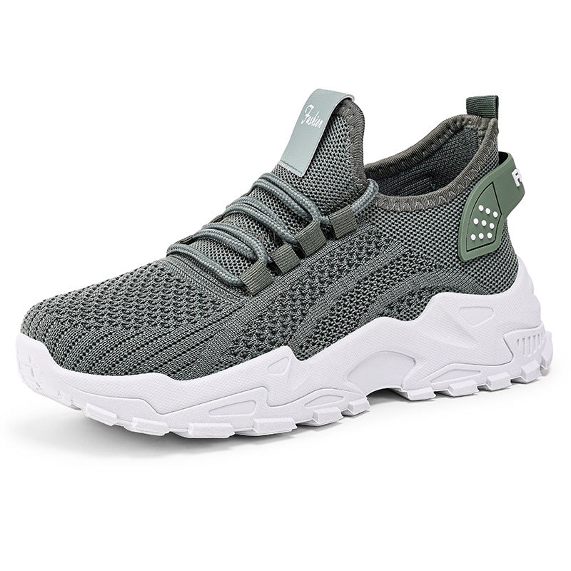 Unisex nan atmungsaktive Strick-Sneaker mit dicker Profilsohle und elastischem Slip-on Drune