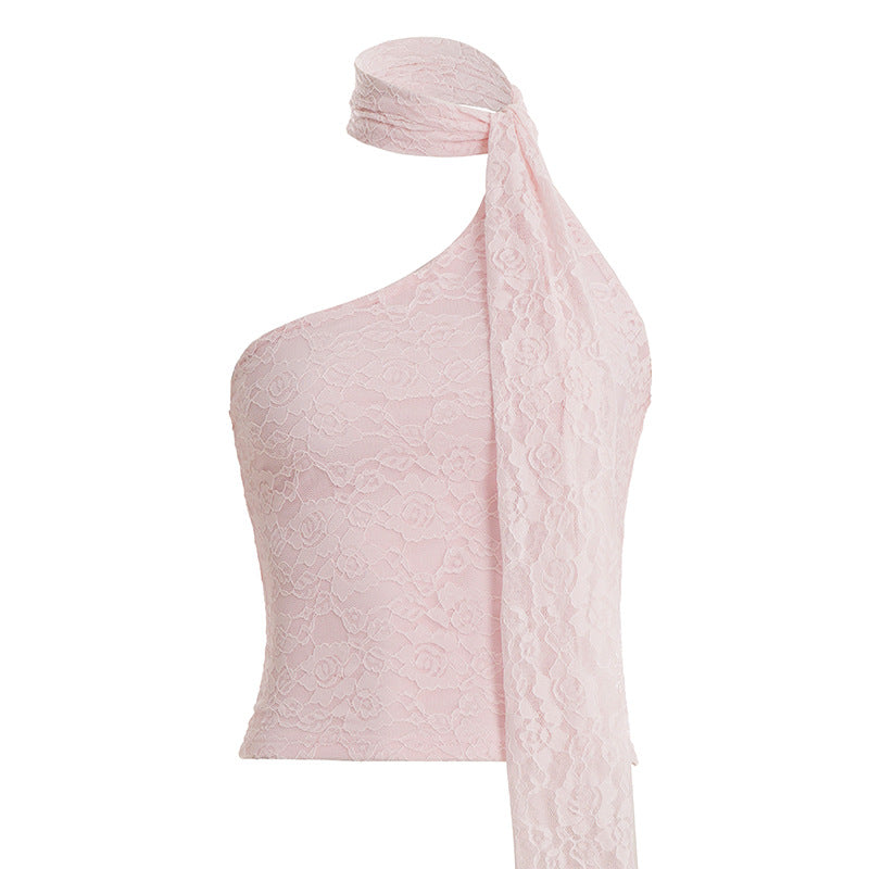 Damen asymmetrisches Top mit schickem Halsteil Drune