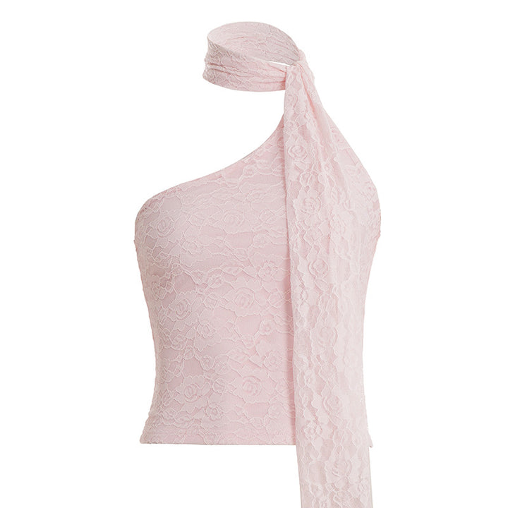 Damen asymmetrisches Top mit schickem Halsteil Drune