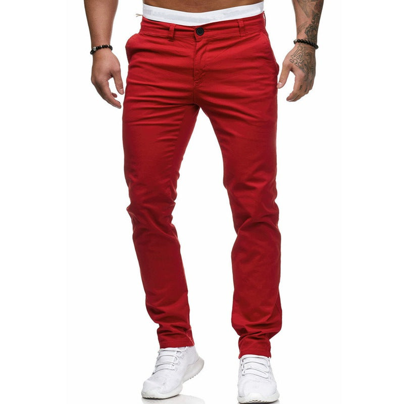 Herren maßgeschneiderte Slim-Fit Chino-Hosen Drune
