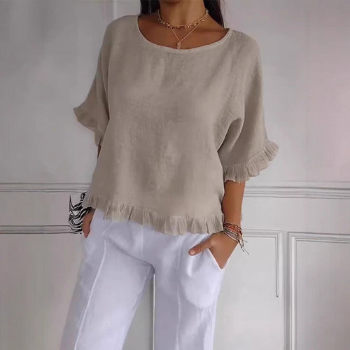 Damen Leichtes Shirt mit Fransen Drune