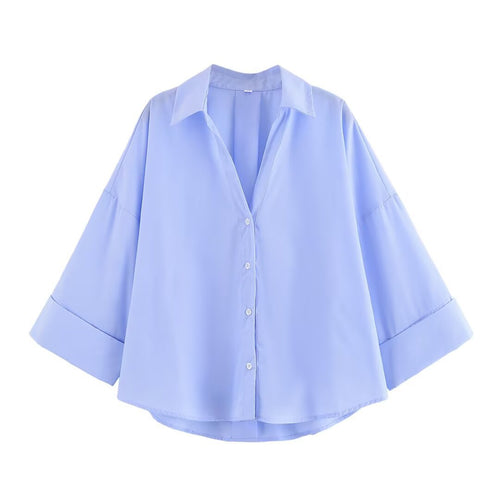 Damen Bluse mit oversized Schnitt und schickem Revers Drune
