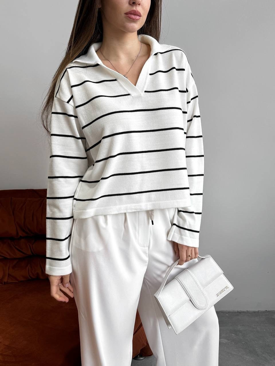 Damen lässiger Pullover im Streifen-Design Drune
