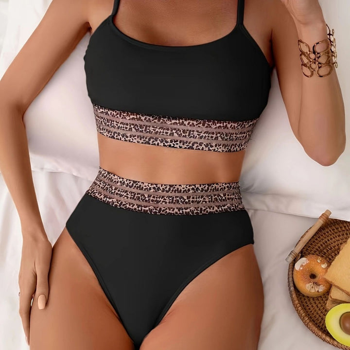 Damen Bikini-Set mit modischem Crop-Top und hoch taillierten Shorts Drune